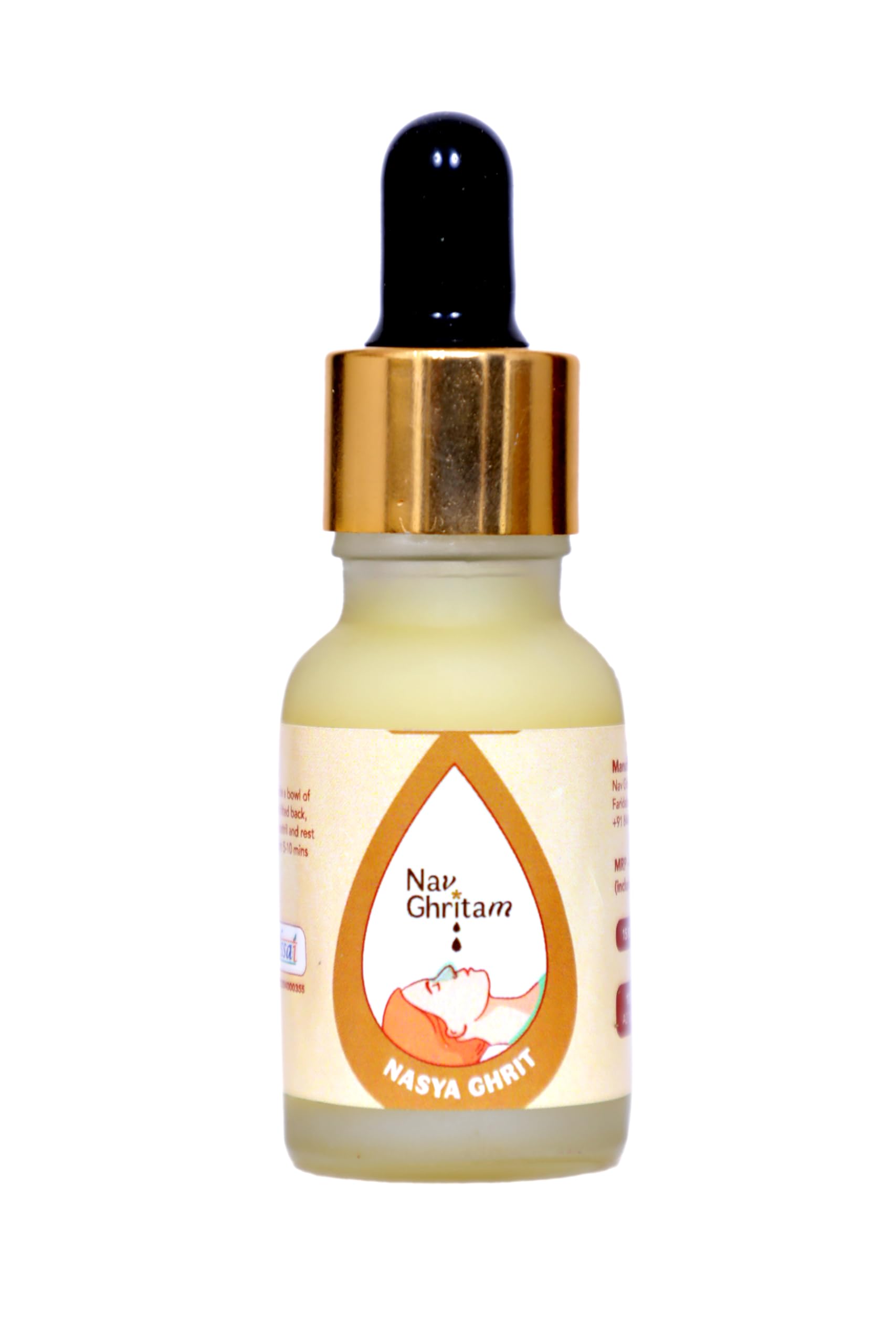 Nasya Ghrita|Nasal Ghee Drops|Natural Relief For Headache,Congestion,Sinuses,Snoring&Restful Sleep|A2 Desi Ghee|15 Ml