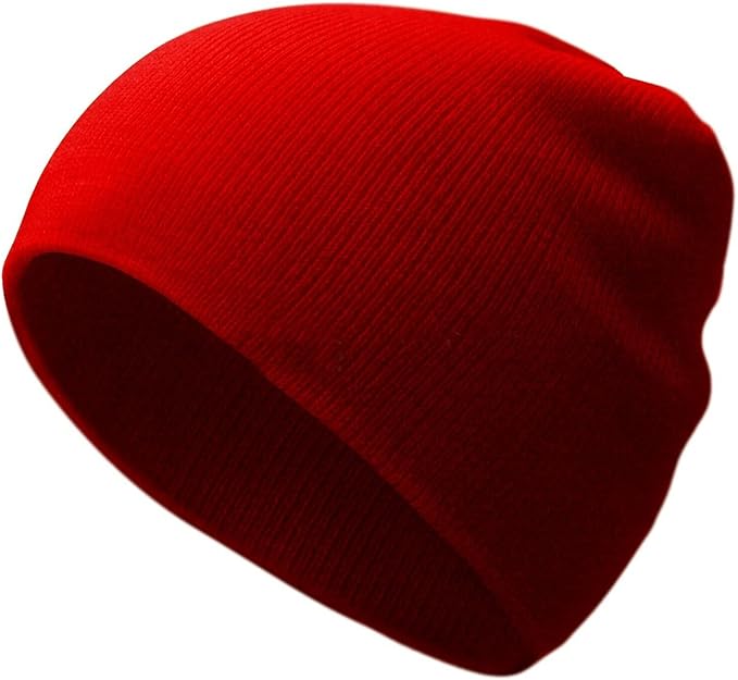 Short Beanie Plain Knit Hat Winter Solid Cuff Cap Skull Ski Men Woman