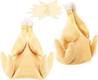 simin 2 PCS Novelties Thanksgiving Christmas Turkey Hat - Funny Hat Roasted Turkey Hats Thanksgiving Party Accessories Brown