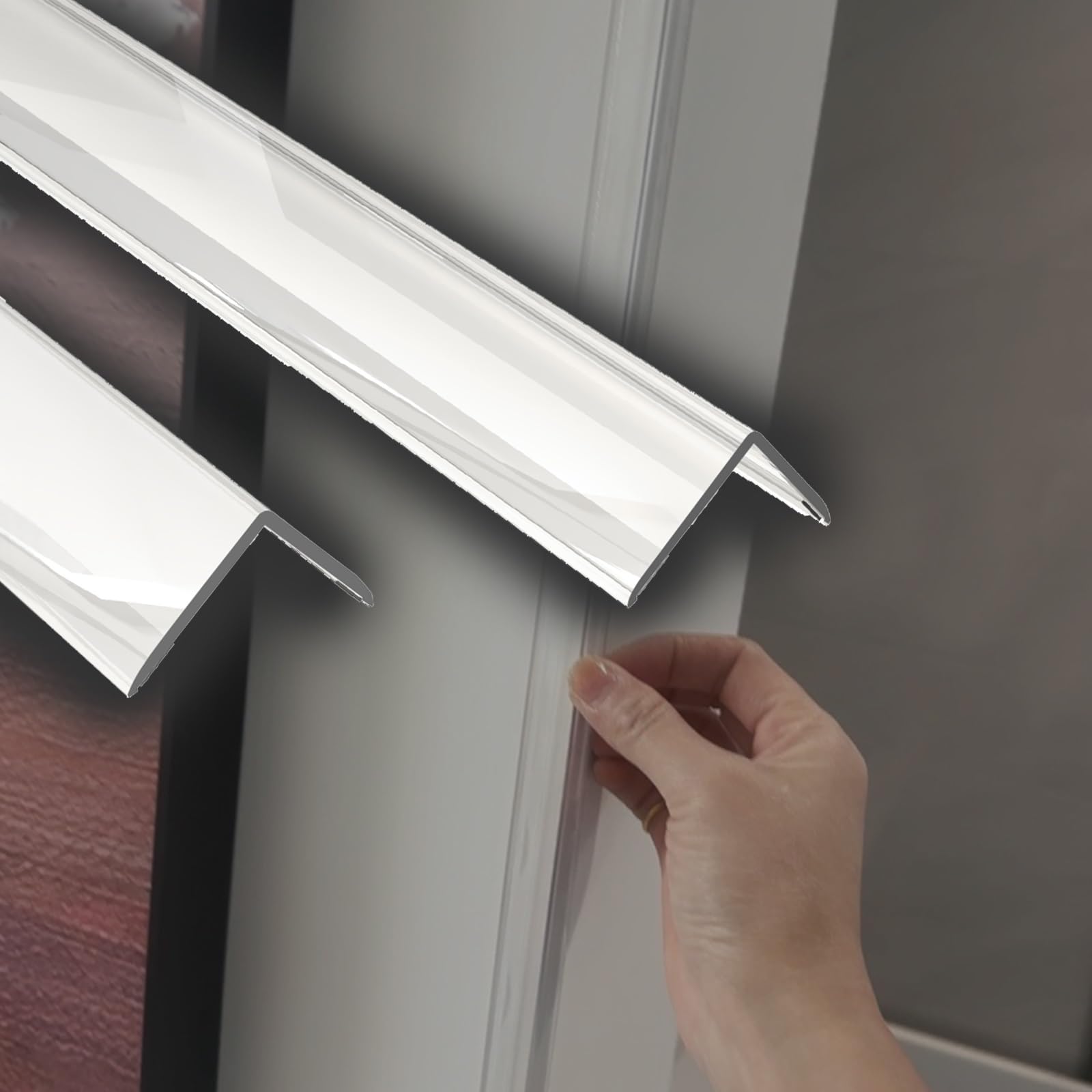 paraspigoli muro angolare copriangoli Protezioni angolari per pareti autoadesive trasparenti, protezioni per bordi e protezioni per mobili a forma di L staccabili e incollabili per tavolo da porta(2pc