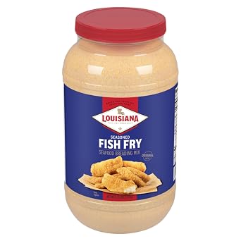 Louisiana Fish Fry Seasoned Fish Fry Seafood Breading Mix 1 Gallon Pack of 1 - Season and Cook All Your Fish, Shrimp, Oysters, Vegetables, and More to Crispy Perfection Gift Set
