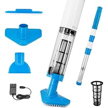 Cordless Handheld Pool Vacuum 3 in 1, 90 Mins Runtime, Rechargeable Pool Cleaner with Telescopic Pole for Above Ground & Inground Pools, Hot Tubs