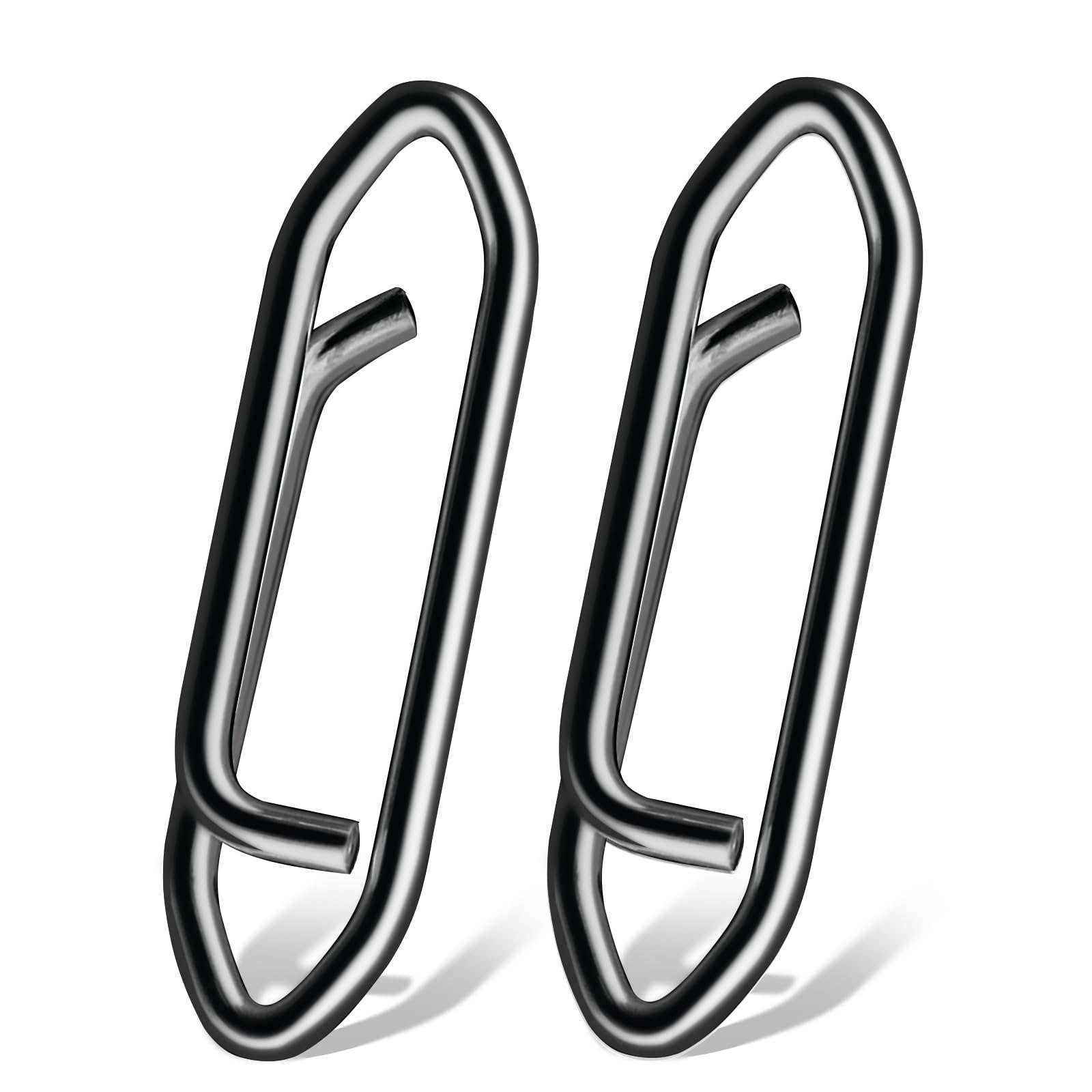 9Tong High Strength Fishing Snap Saltwater Stainless Connector Snaps Swivels Tackle Steel Power Fishing Clip Lure Quick Change Black Nickel, 50pcs, 176lbs