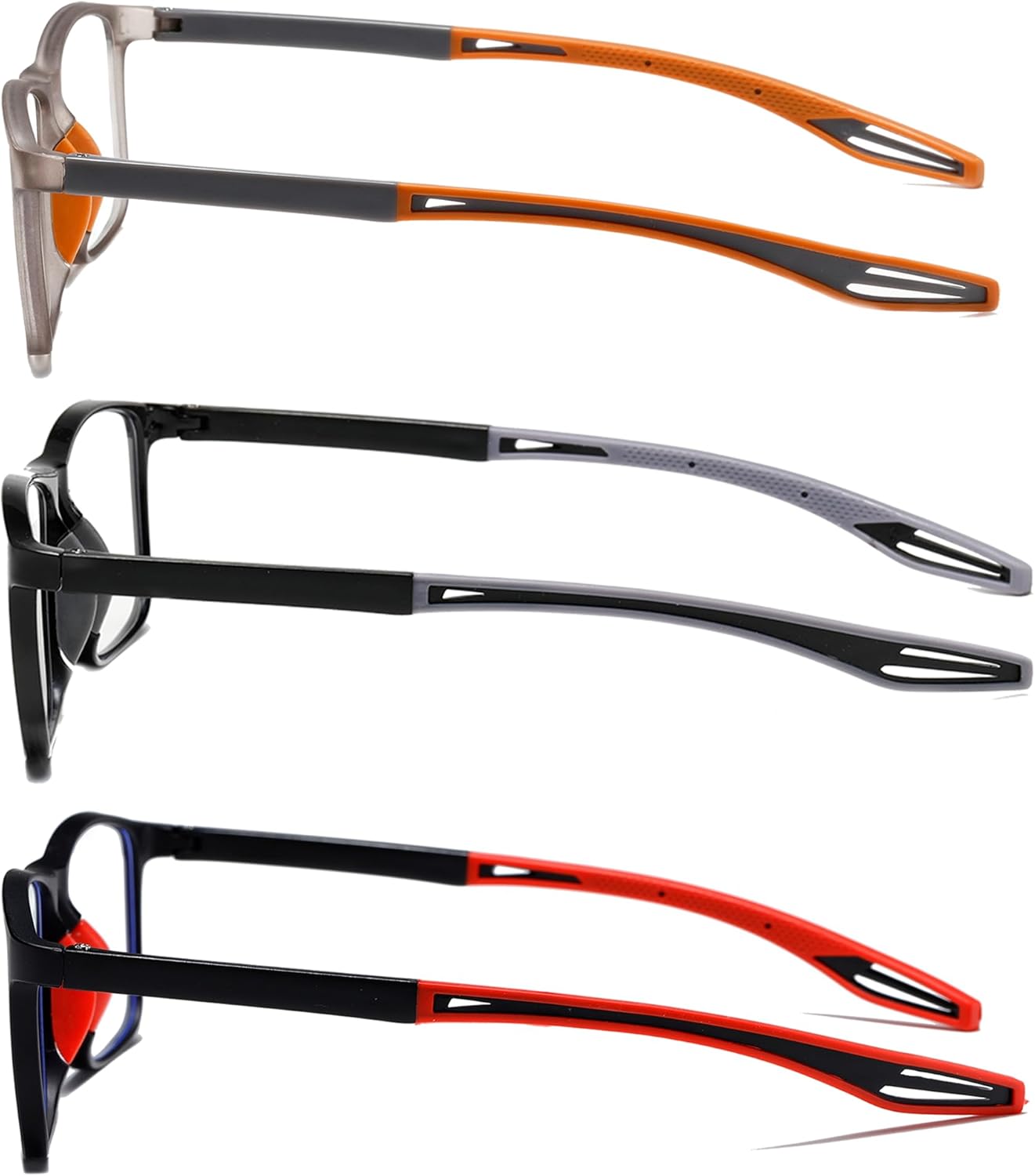 Reading Glasses Men 3 Pairs Sports Style Comfortable and Flexible Blue Light Blocking Readers for Men - Image 2