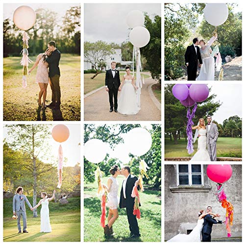 10-Pack 36 Inch Giant Latex Balloons - Blue Round Balloons For Helium Or Air, Party Decorations