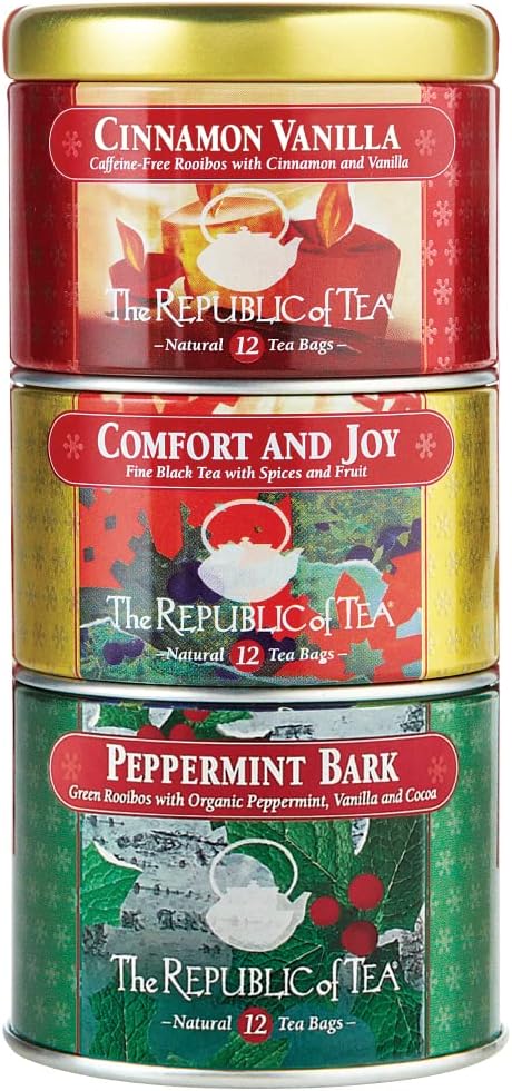 Holiday Stackable Tea Tin, Seasonal Assortment, 36 Tea Bags
