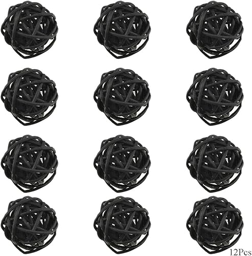 Miniatura 4 de HAHIYO Bolas de mimbre de mimbre de 1.575 pulgadas de diámetro, bien construidas, permanecen apretadas, magníficas tonalidades de color, espacio de