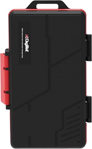 Digitek DCH 025 All-in-One Memory Card Storage Case. Waterproof, Dustproof & Shockproof SD Card Holder, Holds SD, TF, CFex...