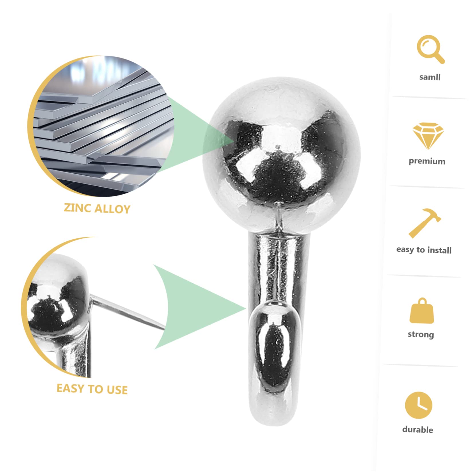 OSALADI 60piezas Gancho De Pared Para Colgar Cuadros Ganchos Metálicos Resistentes Para Fotografía y Decoración Fácil Instalación Sin Herramientas Para Hogar y Oficina