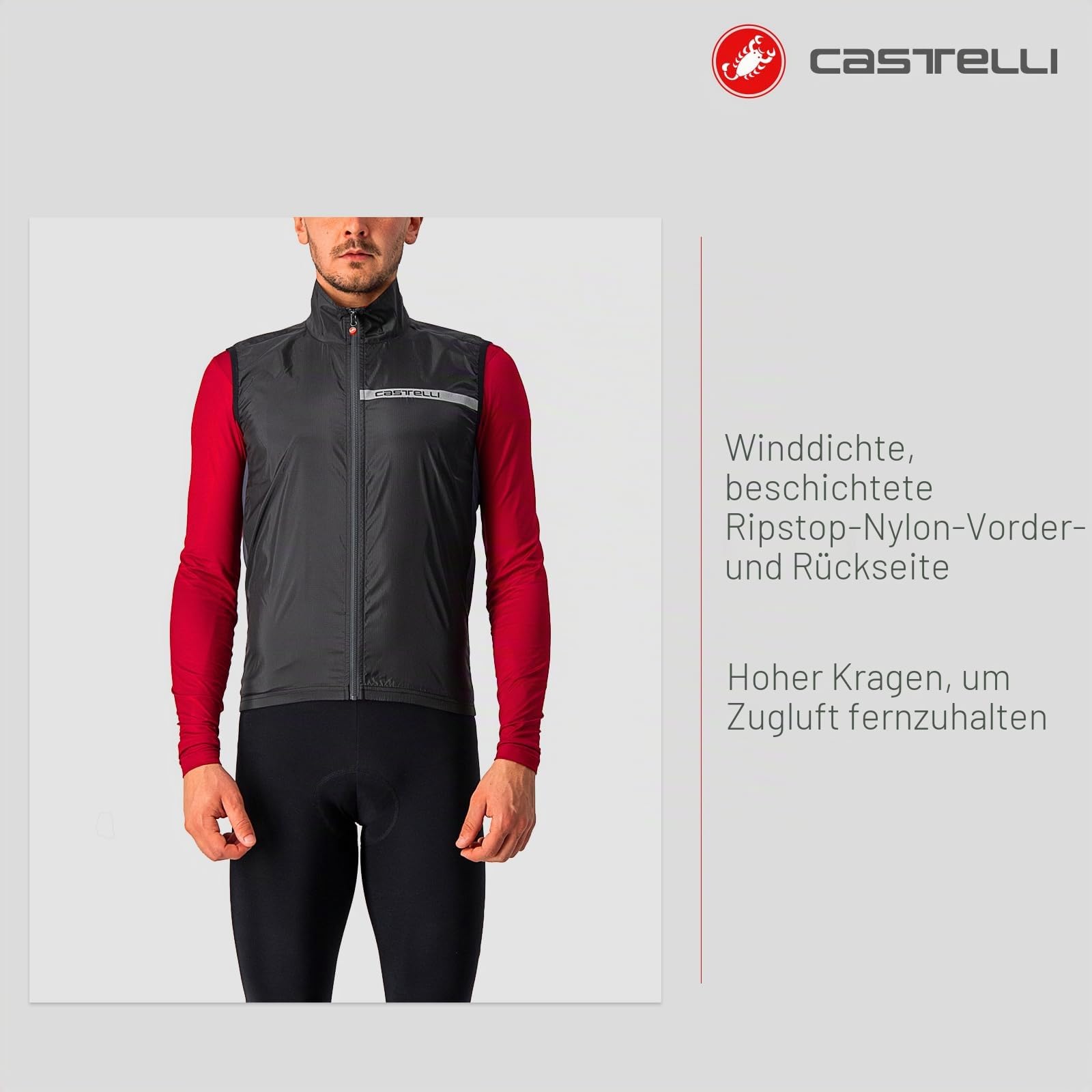 CASTELLI Herren Squadra Stretch Vest Sports vest (1er Pack)