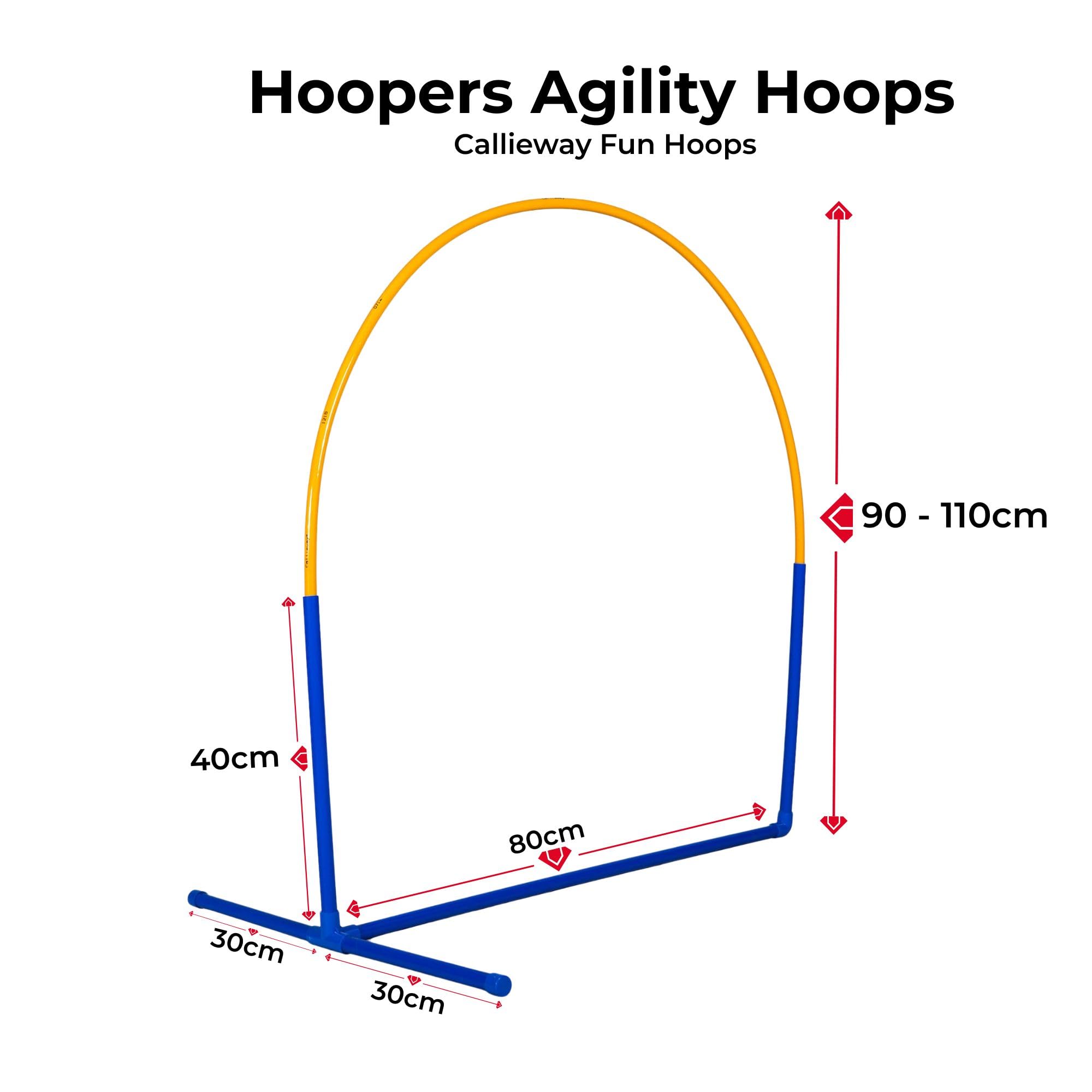 Callieway NADAC Hoopers Agility Hoops duże opakowanie Fun Hoops niebieskie 6 sztuk ze środkową podporą