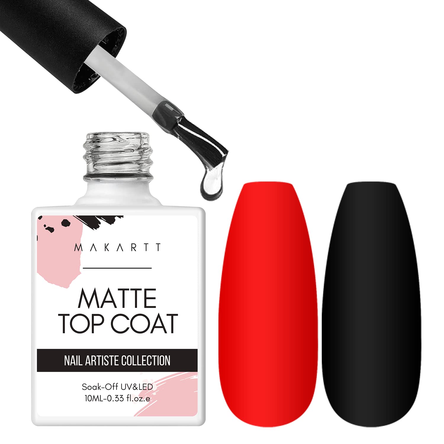 Makartt No Wipe Matte Gel Top Coat, Soak Off Gel Nail