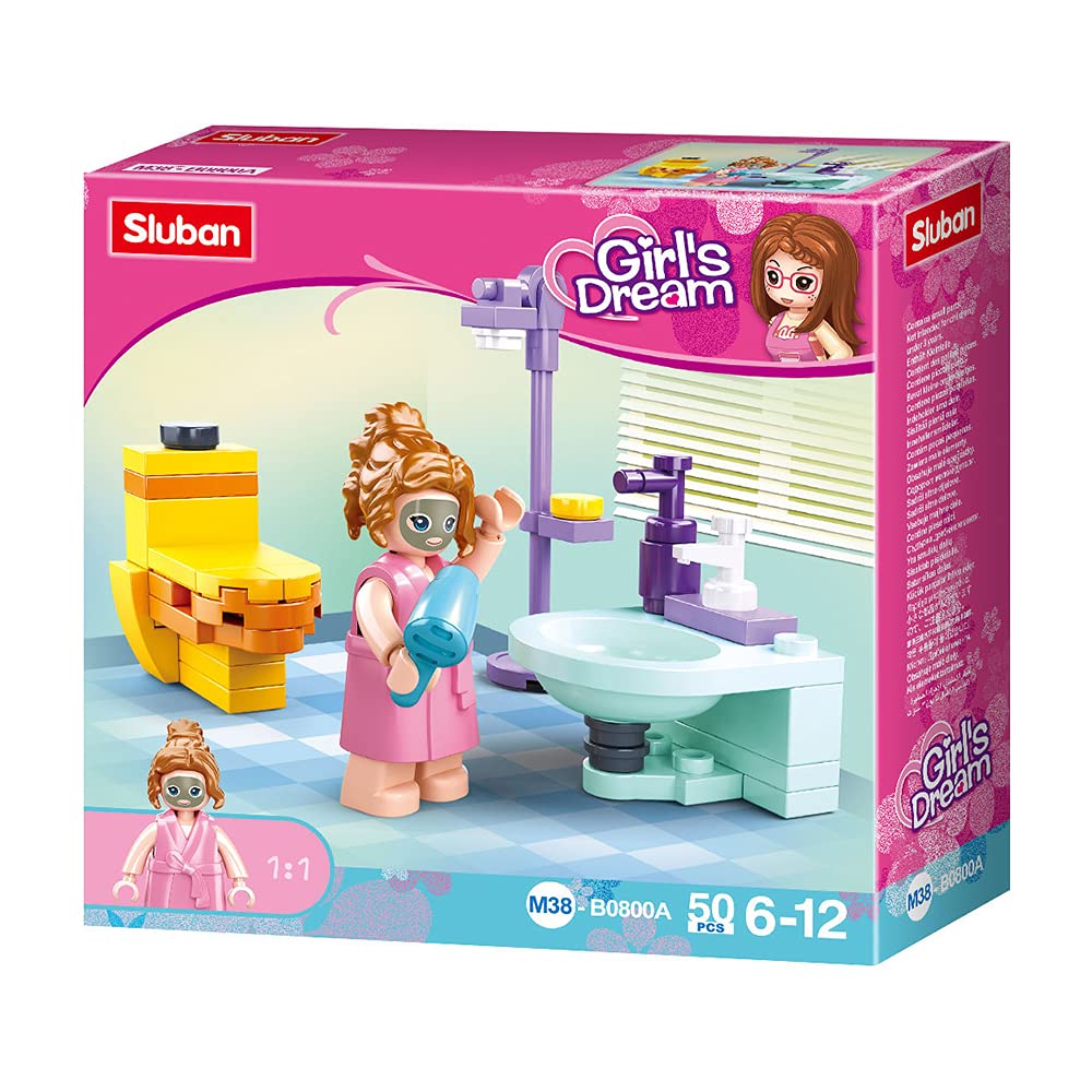 Sluban Girl's Dream Banyo, Çok Renkli Yapım Seti, 50 Parça