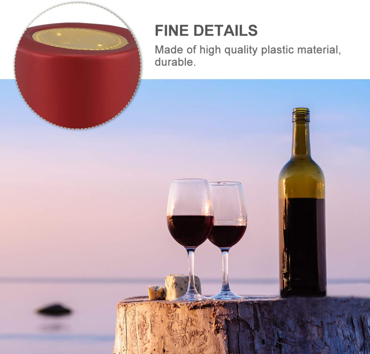 DOITOOL 100 Pcs PVC Heat Shrink Capsules Wine Bottle Capsules Shrink Caps Wine Shrink Wrap for Wine Cellars and Home Use (Red)