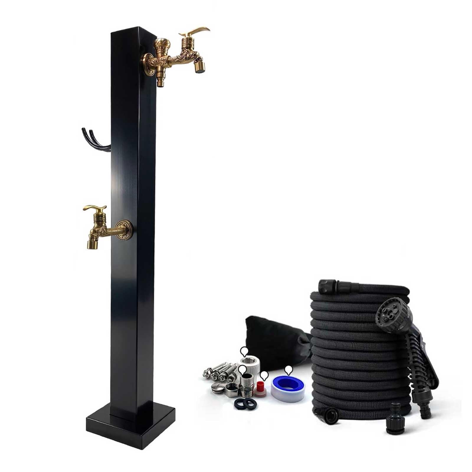 BHGFYXBS Gold Stainless Steel Outdoor Garden Water Column With Tap, Universal Water Inlet For Backyard Irrigation, Farm & Ranch Washing System,Gold