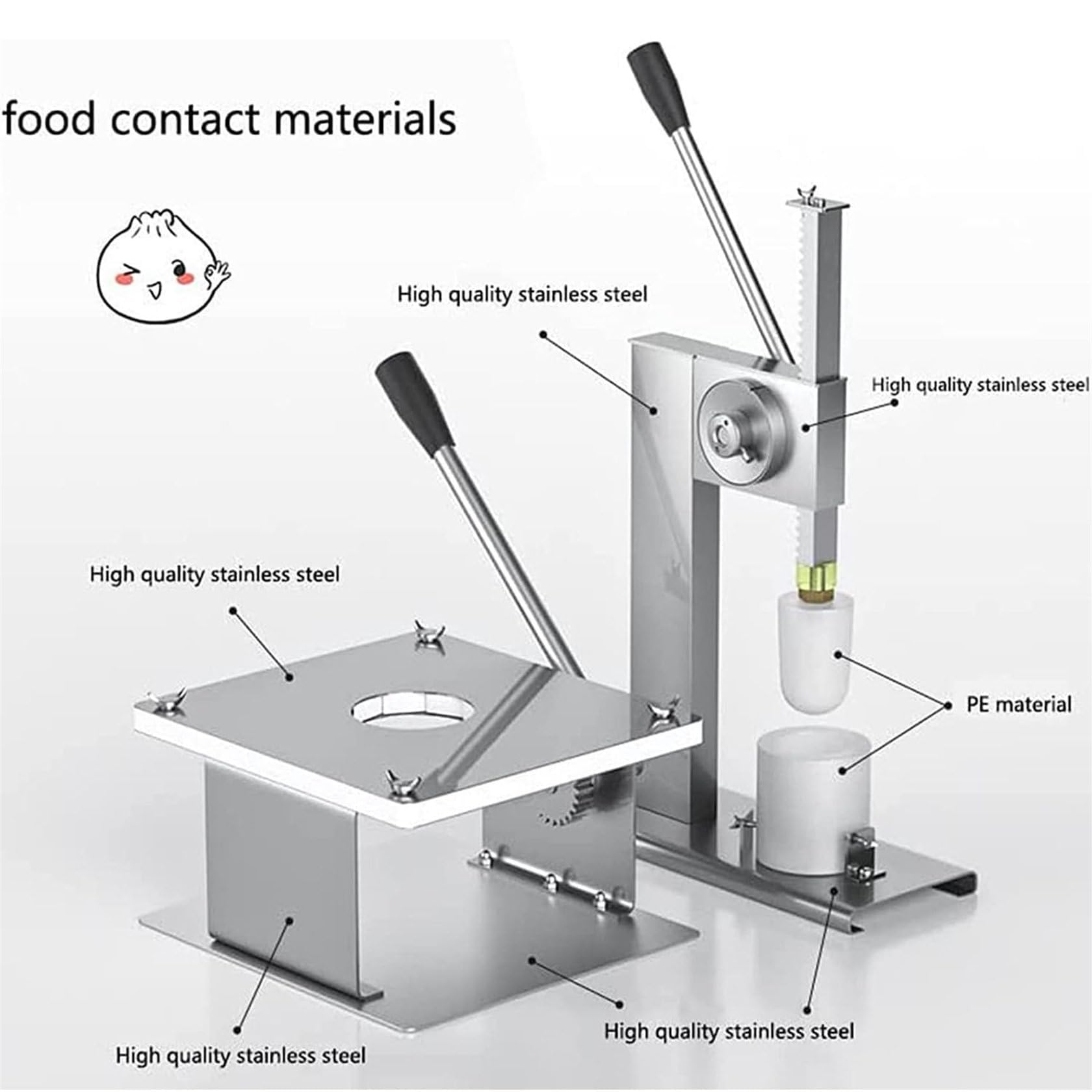 Baozi Maker - DIY ciasto ciasto parowa kok pieróg forma zestawy narzędzi do gotowania - półautomatyczna maszyna do robienia kok, stalowa chińska forma do robienia Bao