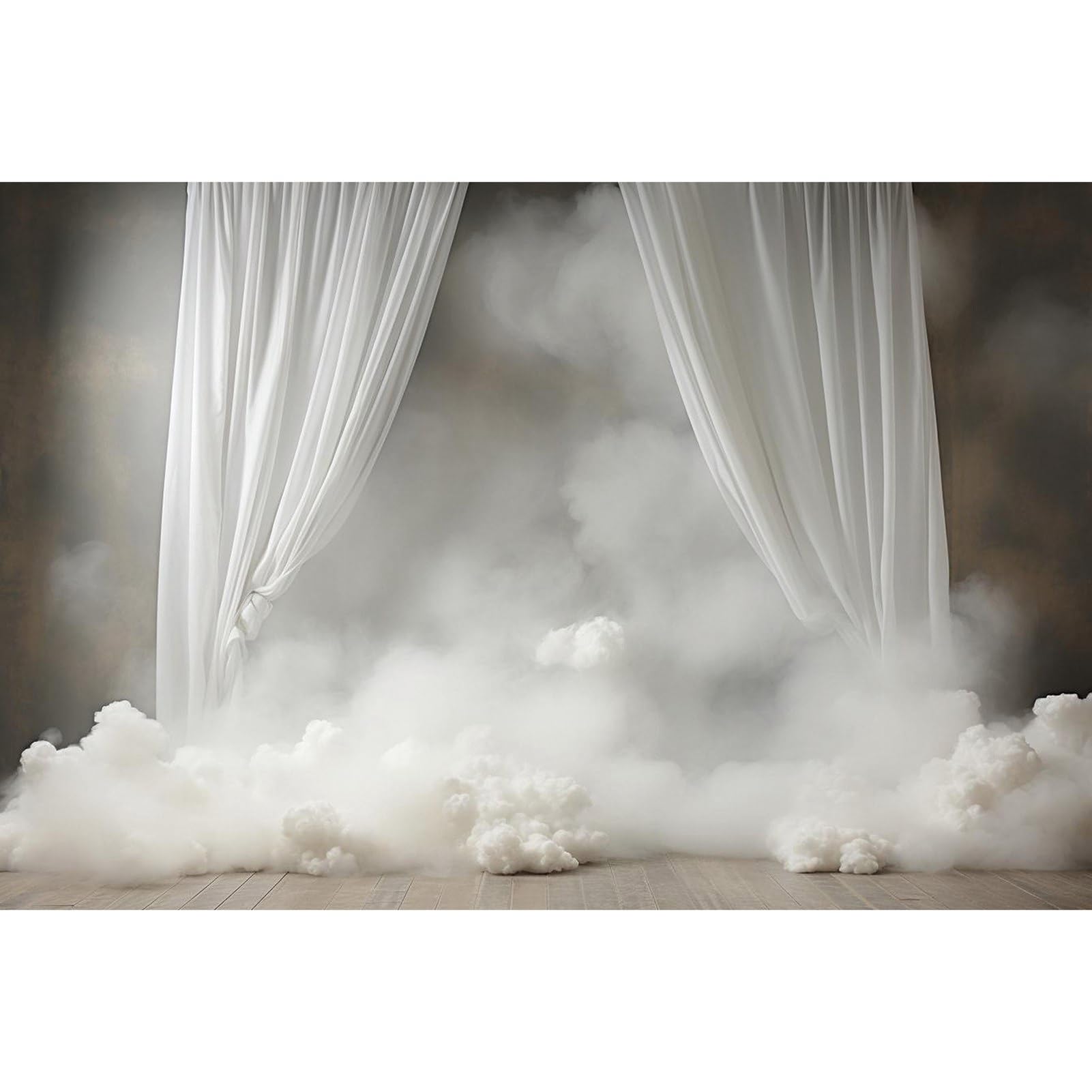 9x6ft White Curtain Draping Fabric Wedding Decor Backdrop for Photography Bridal Shower Clouds Photo Background for Women's Birthday Custom Girls Photozone Shooting Props