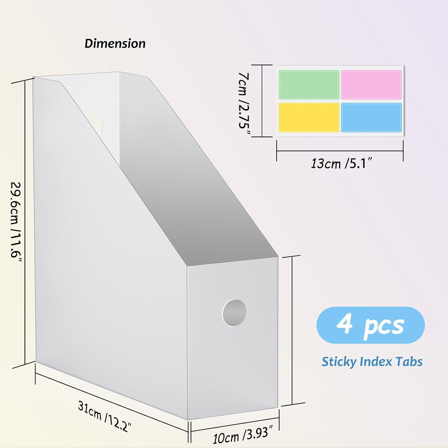6PCS Scrapbook Paper Storage, Foldable Scrapbook Holder with 4 Pieces Sticky Index Tabs, 12x12 Paper Storage Organizer, Files, Craft Vinyl, Cardstock, Magazines, Documents