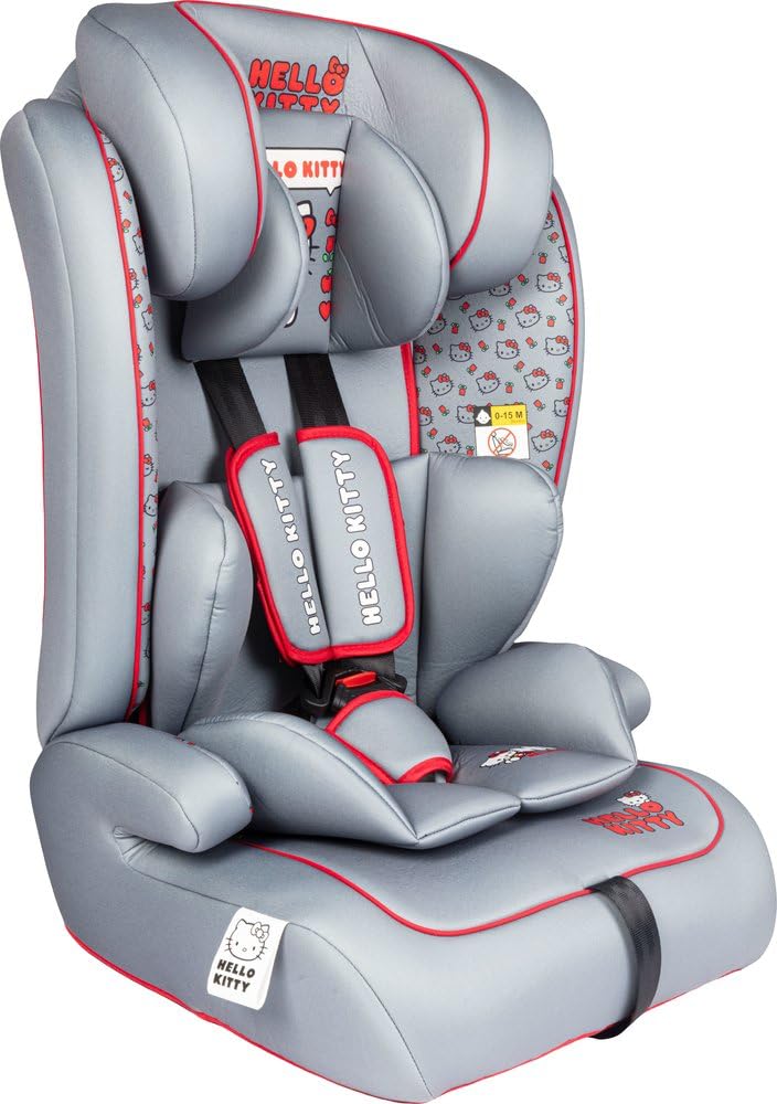 Asiento de coche Hello Kitty iSize R129 de 76 a 150 cm con protección lateral, reposacabezas ajustable y mayor comodidad para niños de 15 a 36 kg