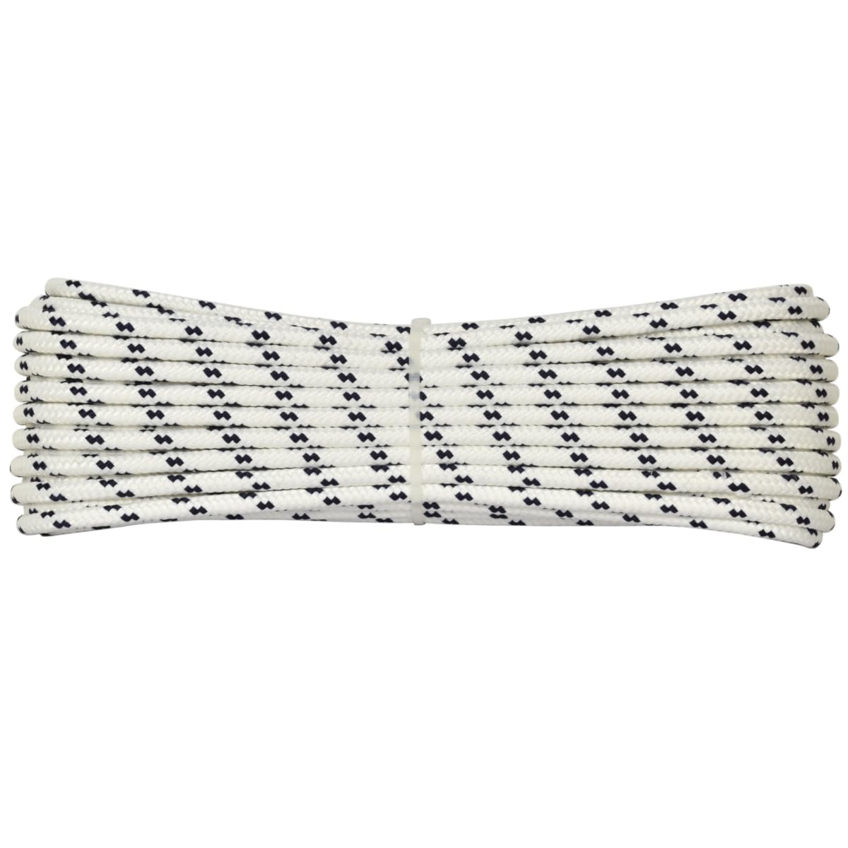 Corderie Italiane 006000419 Treccia mare multiuso giardino e fai da te, stabilizzato ai raggi U.V. resistente a intemperie e agenti atmosferici, 4 mm, 20 mt, colore bianco con spia blu