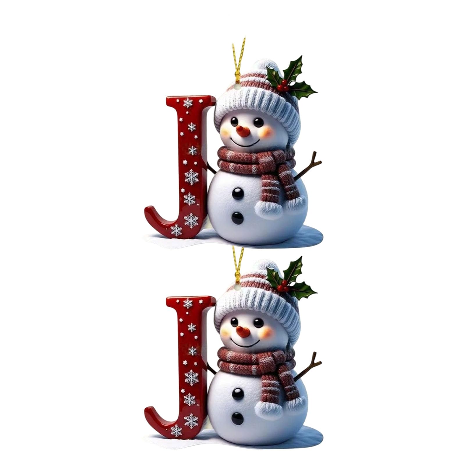 Tsophreniq Shatterproof Acrylic Snowman Letter Christmas Ornament for Tree Door Decor Safe Ornaments