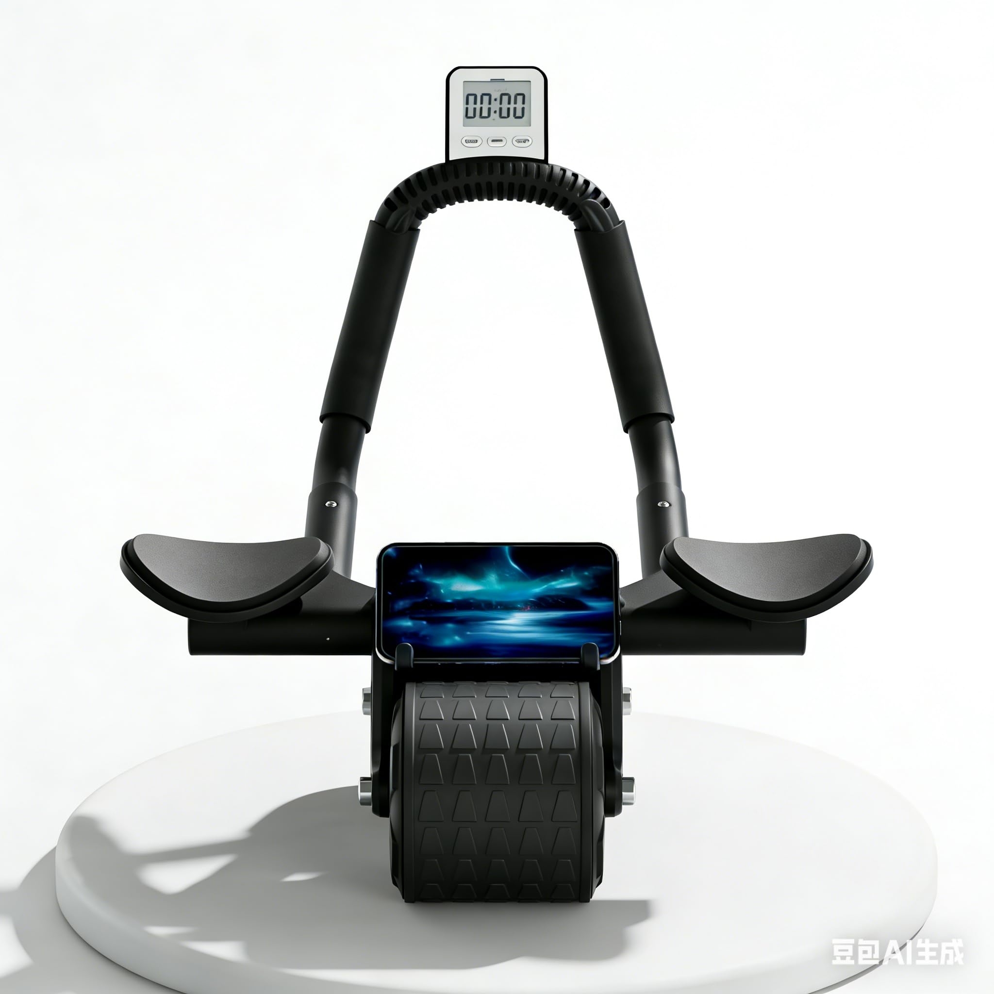 2023 New Ab Roller Wheel with Knee Mat &Timer, Automatic Rebound Abdominal Wheel, Ab Abdominal Exercise Roller with Elbow Support, Abs Workout Equipment Ab Exercise Roller for Women Men