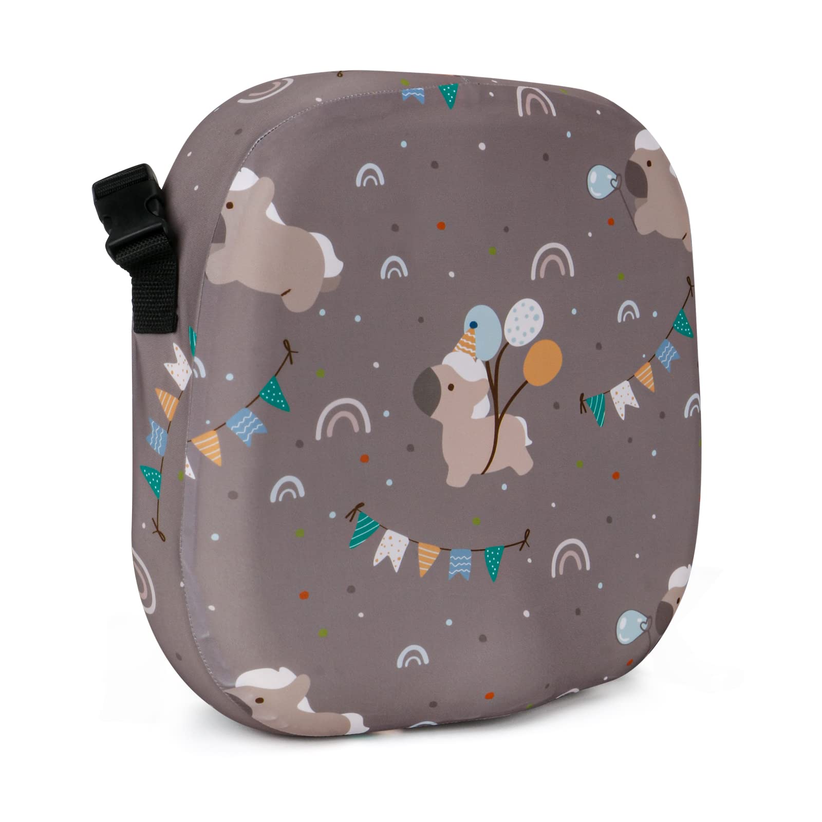 Joypony Booster Seat for Dining Table, Heightening Cushion Portable Dismountable for Toddlers Eating, 4 inch Washable Kids Toddler Cushion, Adjustable Elasticity Straps, Portable Booster Cushion