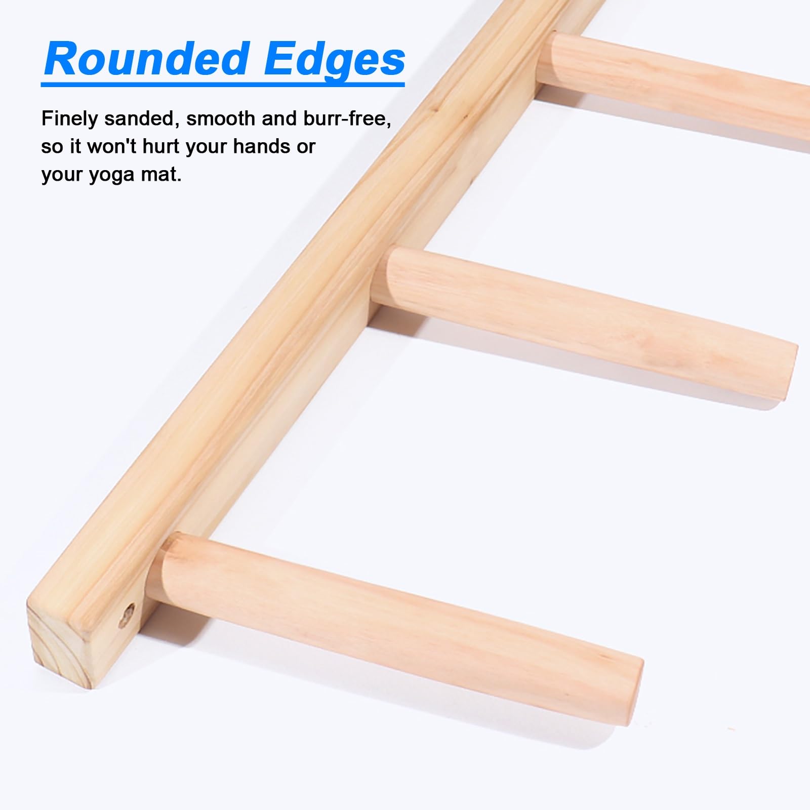 Soporte para Esterilla de Yoga, Soporte de Pared de 9 Niveles para Esterilla de Yoga - Estante de Madera Comercial para Rodillos de Espuma y esterillas de Fitness - Ideal para casa, Estudio,
