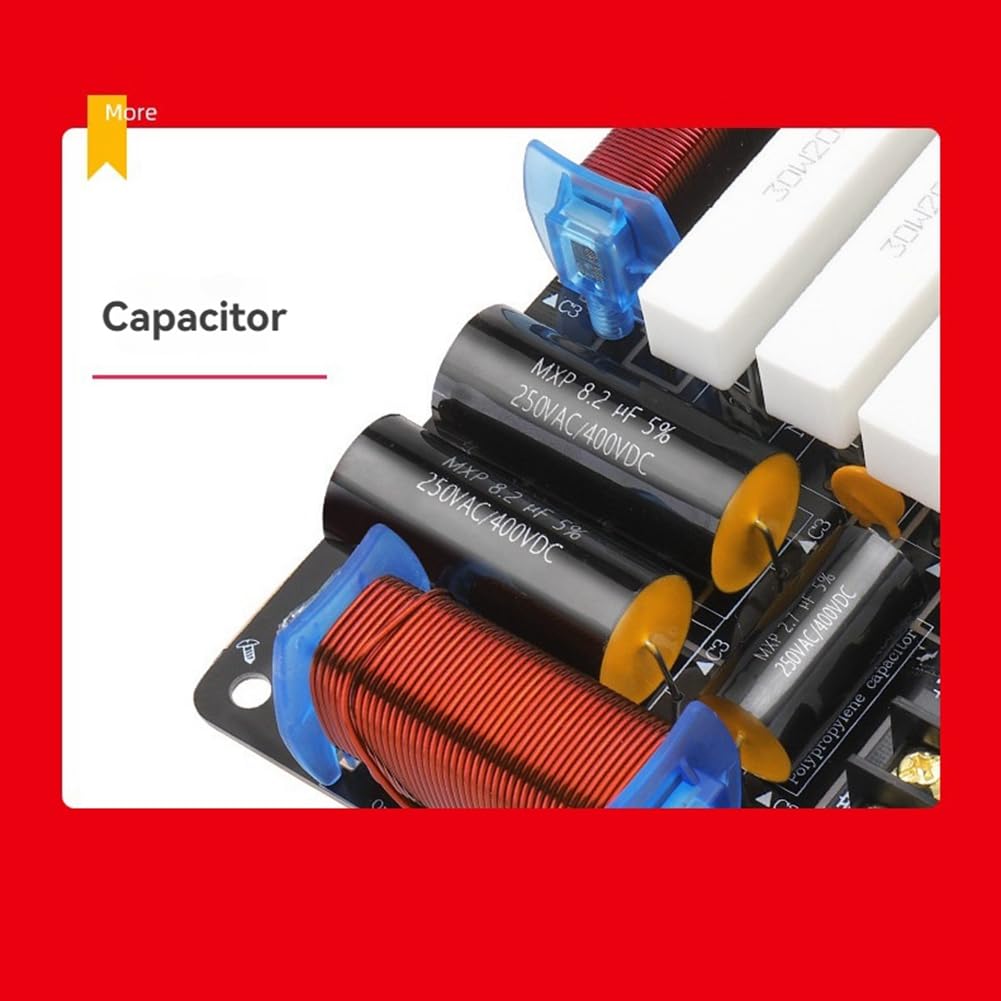 pour Haut-Parleur 3 Voies de 8 Pouces, 10 Pouces et 12 Pouces, 1 Tweeter, 1 Médium, 1 Haut-Parleur de Basse, Filtre Passe-Bas 600W 4Ohm/8Ohm.
