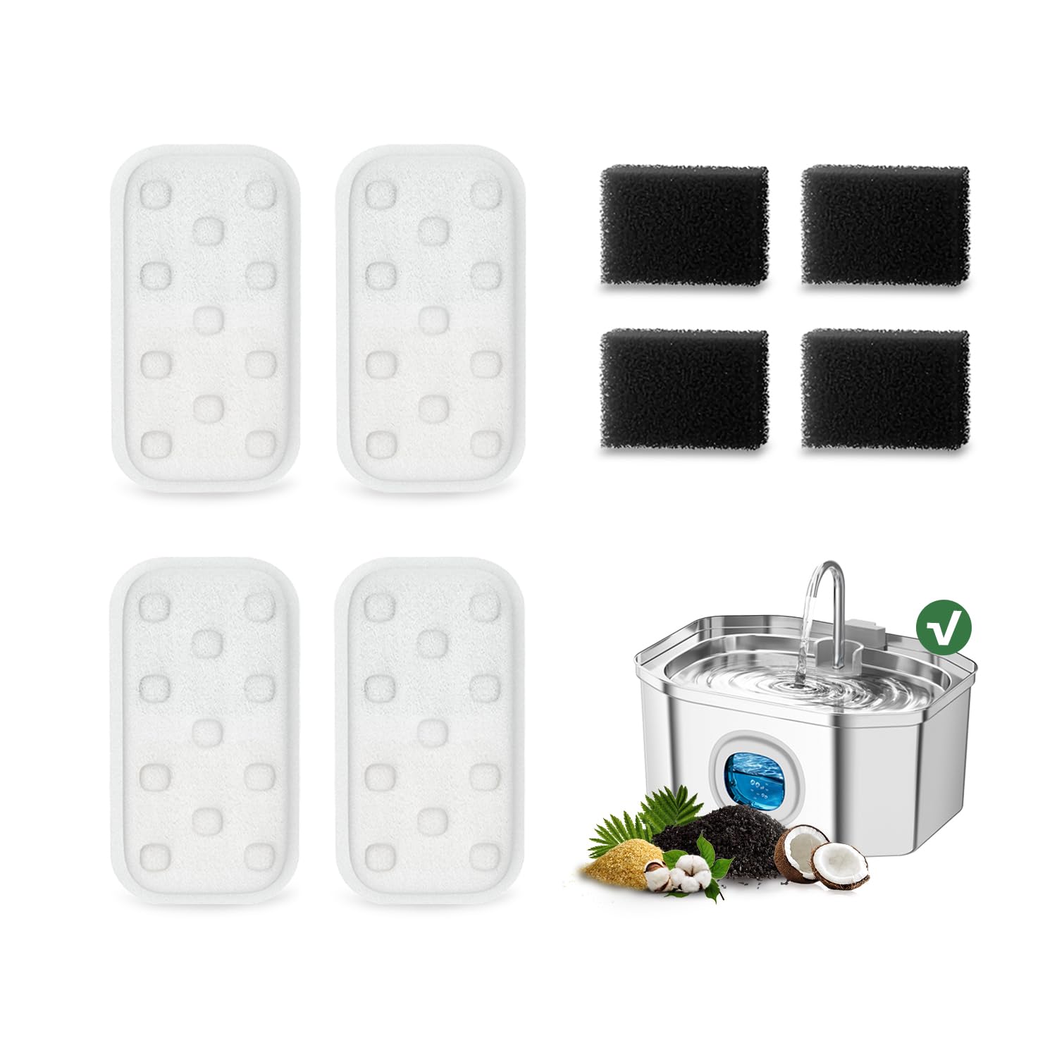 APAUK Replacement Filters & Sponges,Only Applicable to APFSS-3201 (4+4)