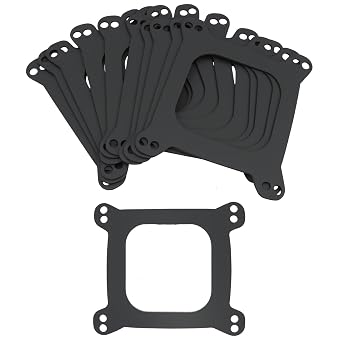 10 Pcs Square Bore 4BBL Carburetor Mounting Gaskets, Carburetor Base Gaskets Compatible with Holley 4150 4160 Edelbrock 1406 1405 1409 SBC BBC 350 454 302 351 Engine Repair Rebuild