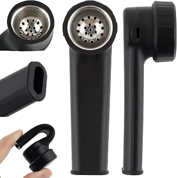 Silicone Smoking Pipe, Pocket Size with Sealing Cap and Metal Bowl, Heat Resistant Chunky Beautiful Gift for Father Husband and Collector Enthusiast, Easy to Clean, Black