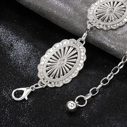 Image of Women's Concho Chain Belt Western Cowgirl Metal Waist Chain Belt for Dress