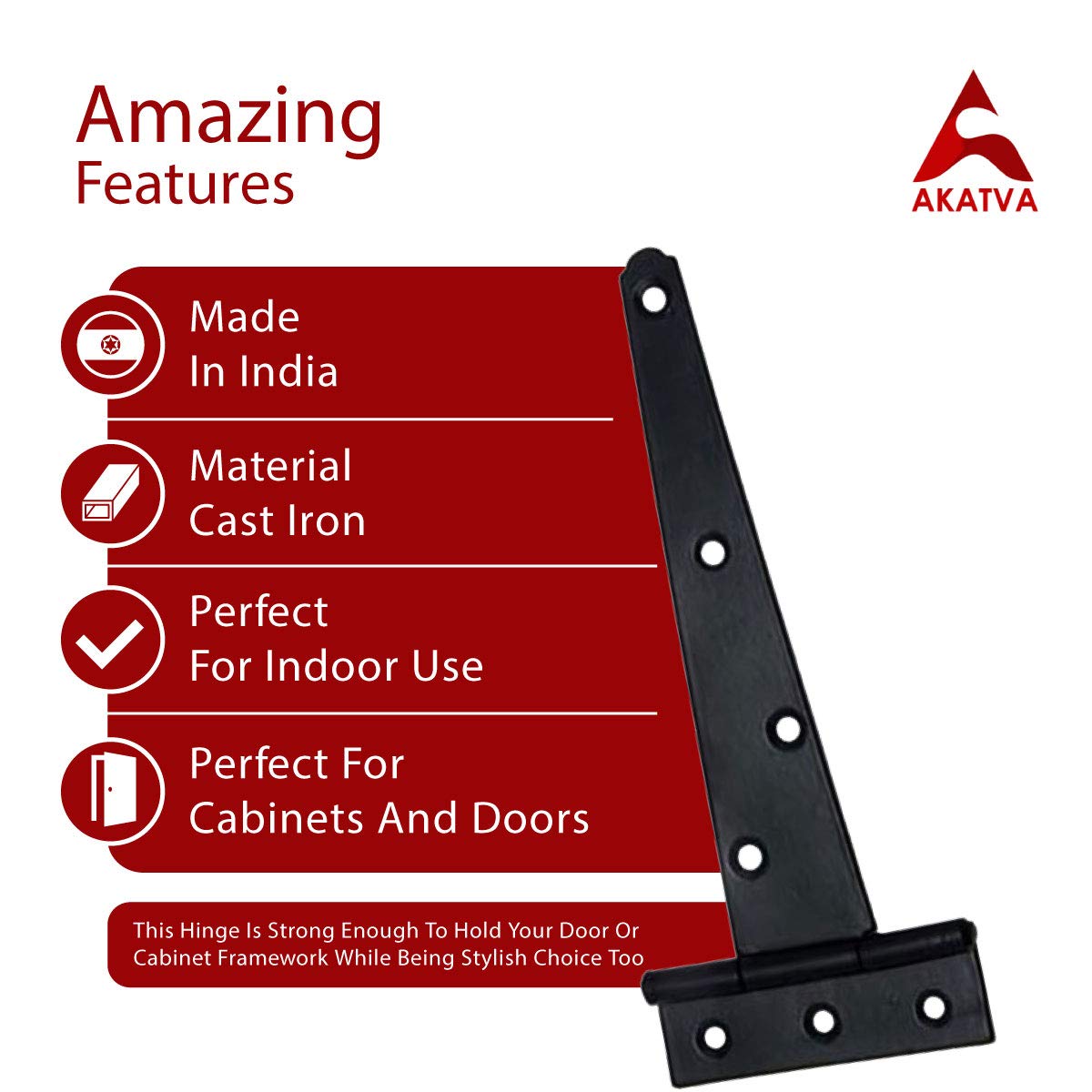 Buy Akatva T Hinge Set 4Piece Heavy Duty Gate Hinges for Wooden and