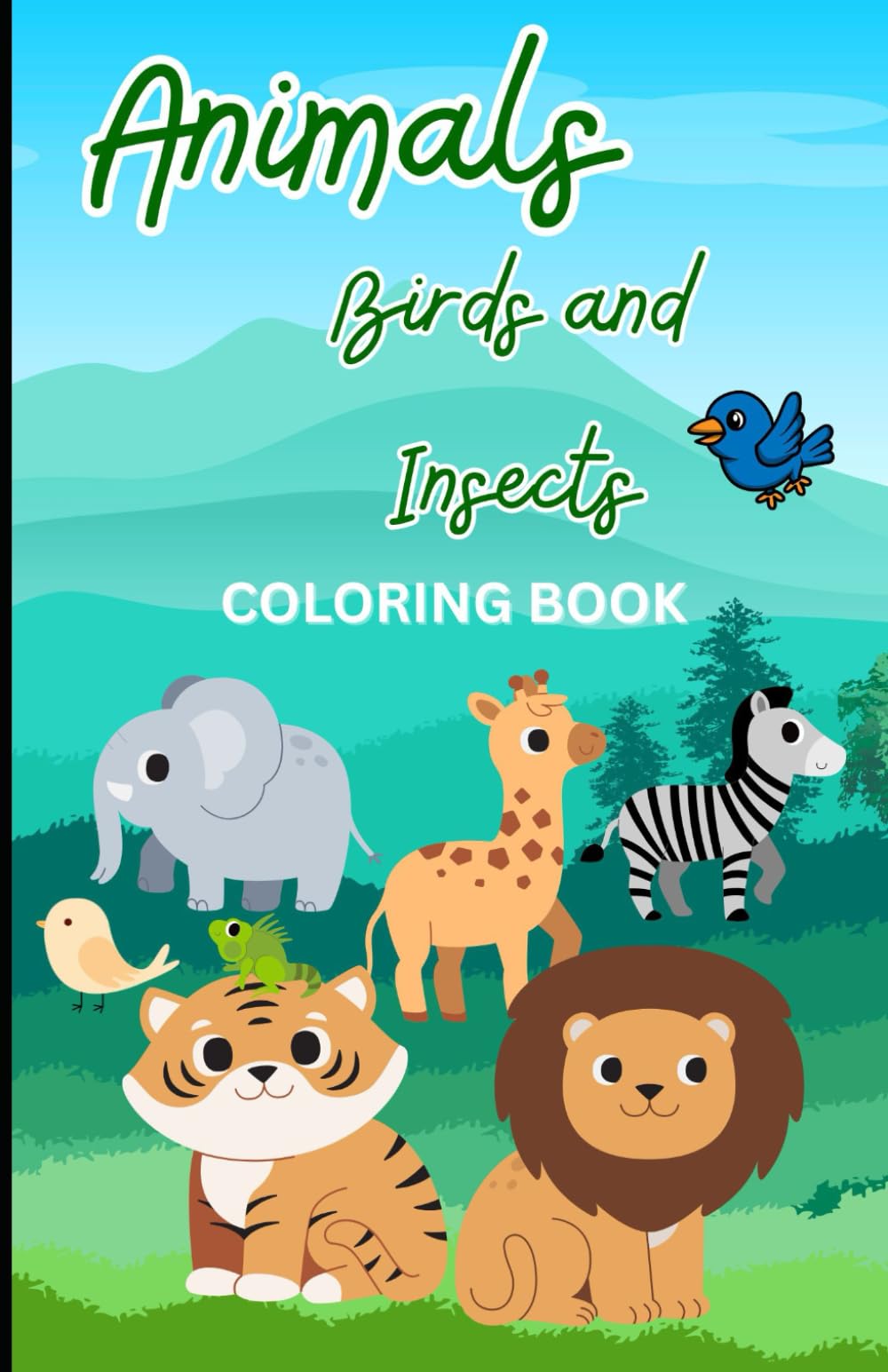 Animal, birds and insects coloring book