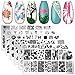 SILPECWEE 6 Pieces Nail Stamping Plate Nail Stamp Leaf Flower Butterfly Nail Plates Nail Art Template Manicure Stamping Kit Nail Art Supplies