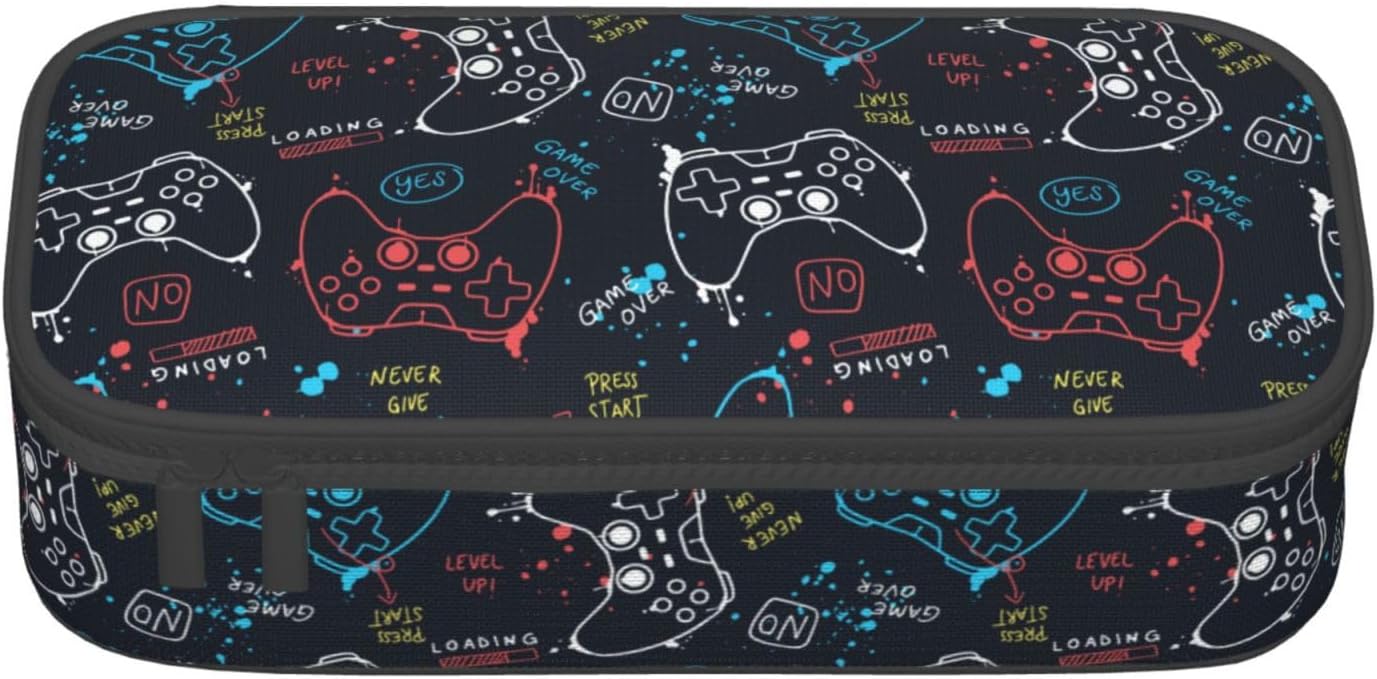 Video Game Controller Large Pencil Case With Zipper Compartments Stationery Pencil Bag For Kids Teens Students School Supplies - Image 2