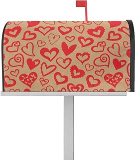 Mailbox Cover Magnetic Valentine's Day Pink Love Mother's Day Mailbox Covers Standard Size 21x18in,Mailbox Covers Wrap Post Letter Box Cover for Garden Yard Outdoor Decor Retro Cotton Linen Back