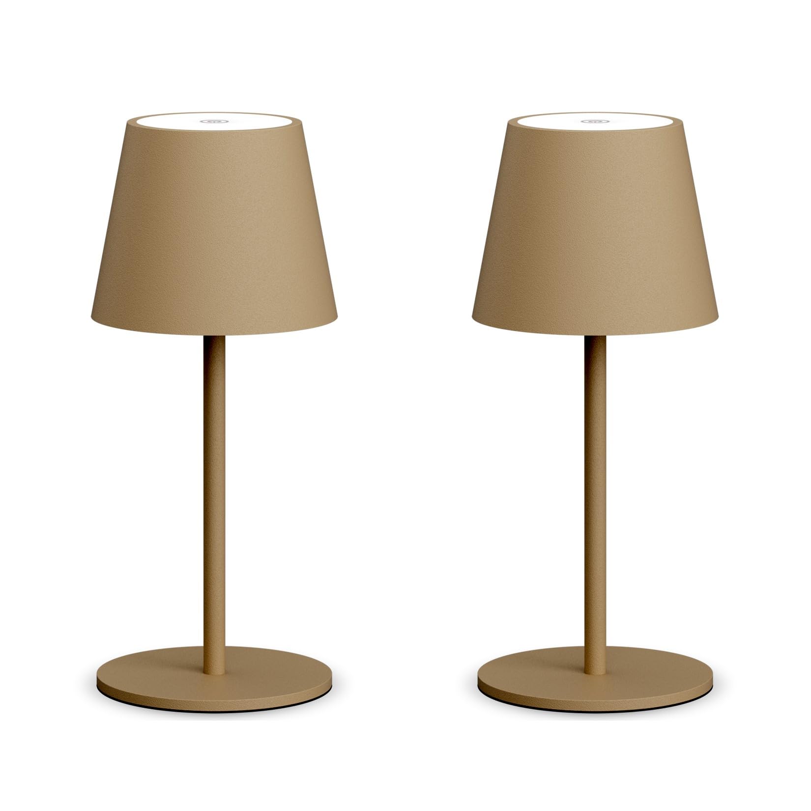 lundwa 2pcs Dimmable LED Table Lamp (Khaki), Wireless โ image 1