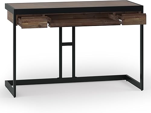 Miniatura 63 de SIMPLIHOME Erina Desk - Escritorio de madera maciza de acacia y metal de 60 pulgadas de ancho en color marrón carbón envejecido, mesa industrial