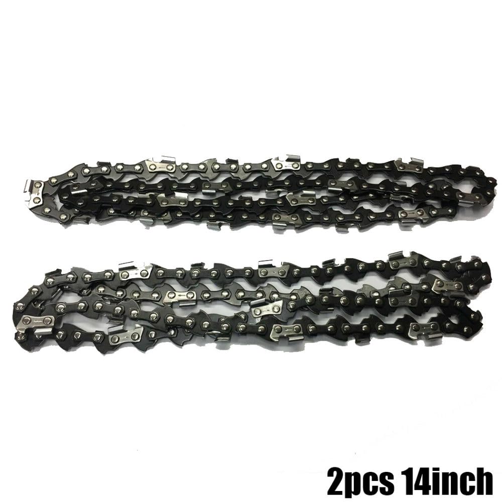 2 cadenas de motosierra de 14 pulgadas, herramientas de corte de madera de 3/8 pulgadas, 52 eslabones, h