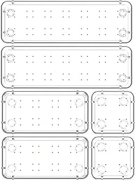 Golden bird Desk Drawer Organizer Trays Various Size Bathroom Inside Drawer Tray Dividers Plastic Vanity Organizers Storage Bins For Makeup Dresser Kitchen Office (Clear) (6 Pcs) - image, photos