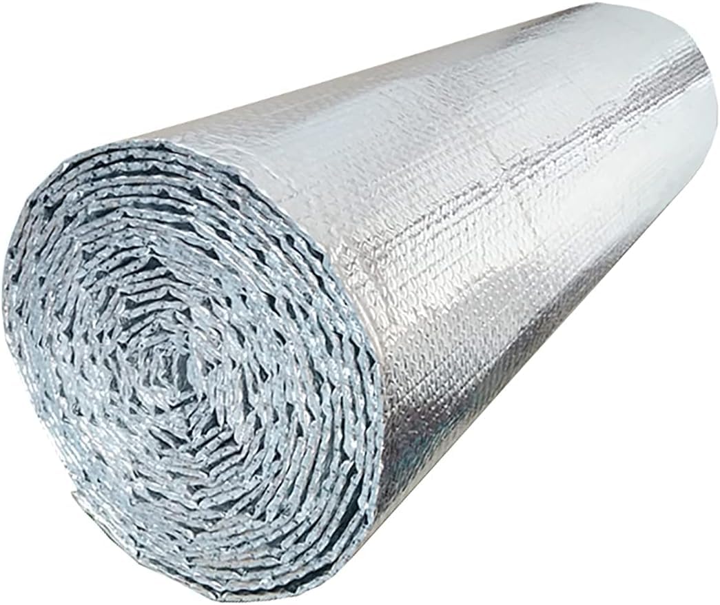 Izolacja termiczna z efektem odbicia Folia termoizolacyjna Odporna na wilgoć bąbelkowa odblaskowa osłona termiczna Osłona przed ciepłem i zimnem(2X20M(6ftX65ft))