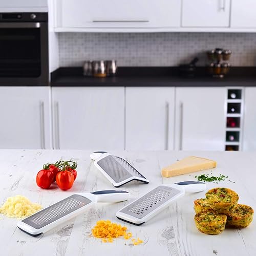 Vista 9 de Zyliss Rallador rotativo grabado con ácido de queso con tambores finos y gruesos, 1 paquete, color blanco