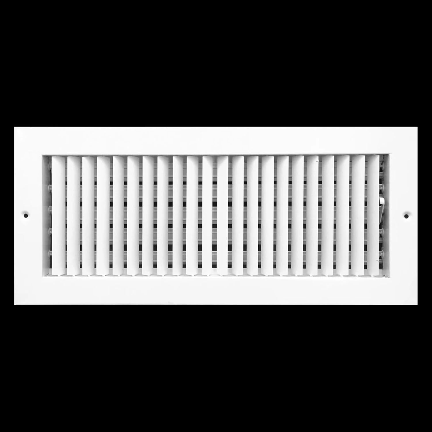 14"w x 4"h Adjustable AIR Supply Diffuser - HVAC Vent Cover Sidewall or Ceiling - Grille Register - High Airflow - Black [Outer Dimensions: 15.75"w X 5.75"h]