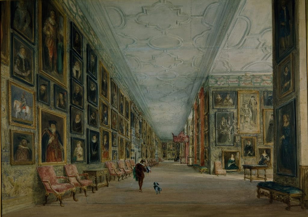 Cuadro Sobre Lienzo la galería larga Hardwick de David Cox obra artística de 60x90cm 5