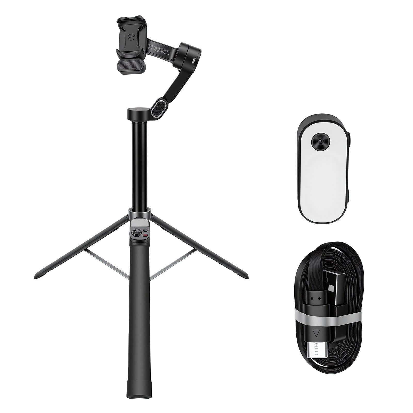 Treppiede per Selfie con Modulo di Tracciamento AI e Luce di Riempimento per Vlogging e Streaming, Portatile da 180 Cm e Resistente Alle Vibrazioni