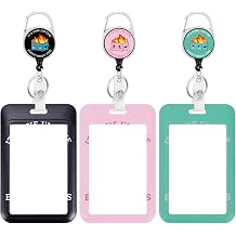 3 Pack Dumpster on Fire Heavy Duty Badge Holder with Retractable Reel, ID Name Tag Worker Badge Carabiner Clip Vertical Card Protector Cover Case for Key Office Doctor Nurse Medical Student Teacher
