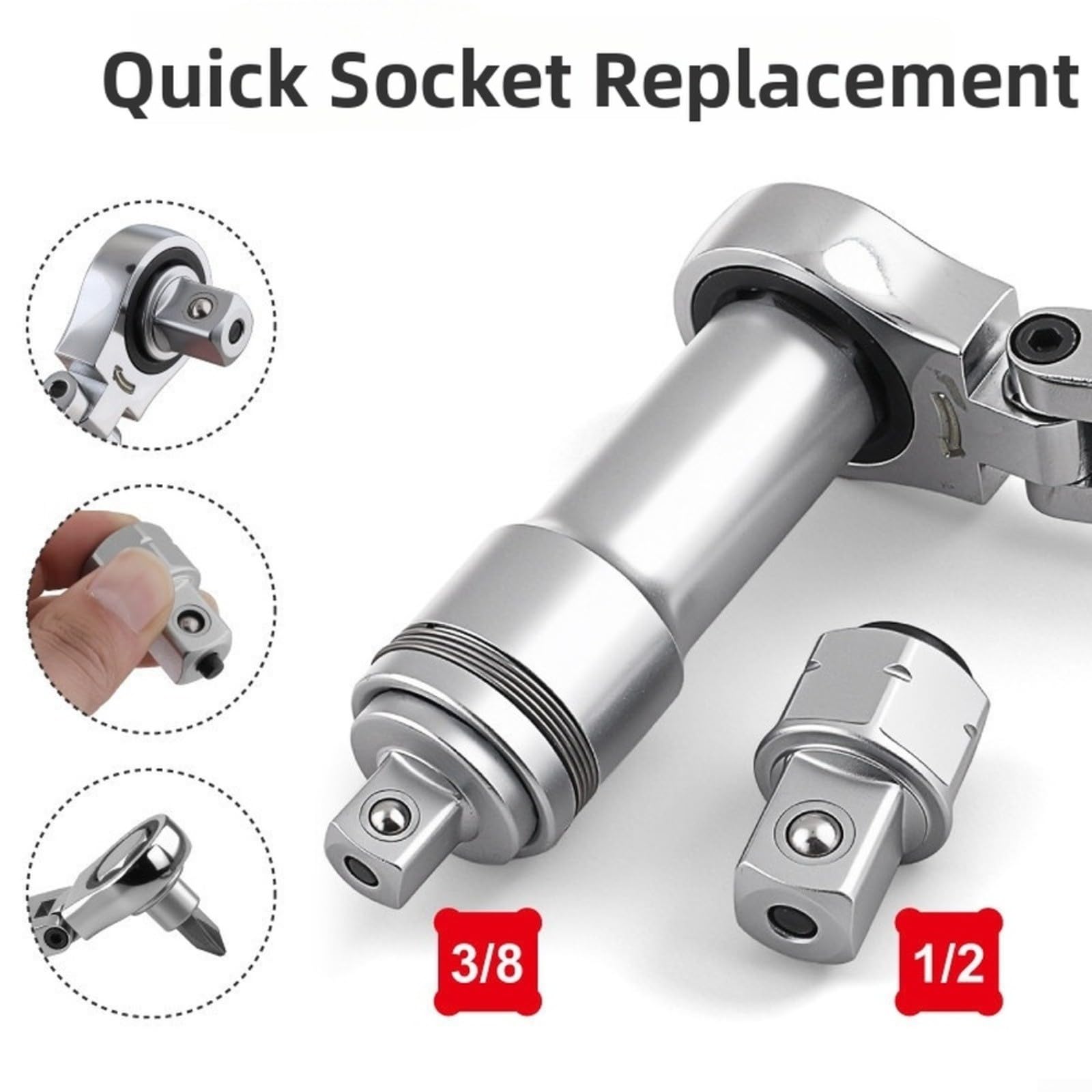 Set di 28 chiavi a cricchetto da 10-24 mm con punte esagonali TORX, acciaio al cromo vanadio, attacco da 3/8" e 1/2" per riparazioni automobilistiche e manutenzione domestica