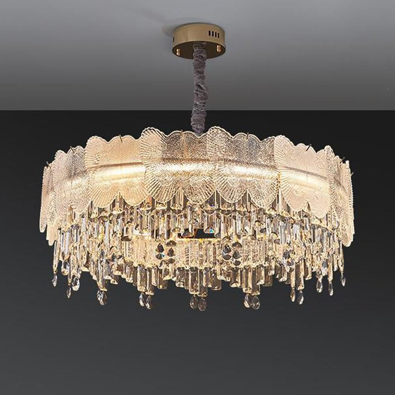 Lustre en cristal K9 luxe de 80cm pour éclairage de prestige de salon